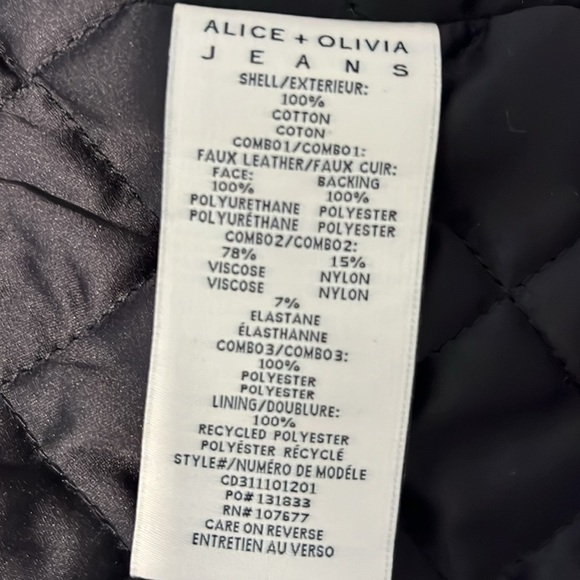 NWT Alice and Olivia Sadie oversized varsity Jean jacket - Picture 4 of 7